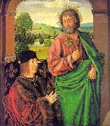 Master of Moulins Pierre II, Duke of Bourbon, Presented by St. Peter oil painting on canvas